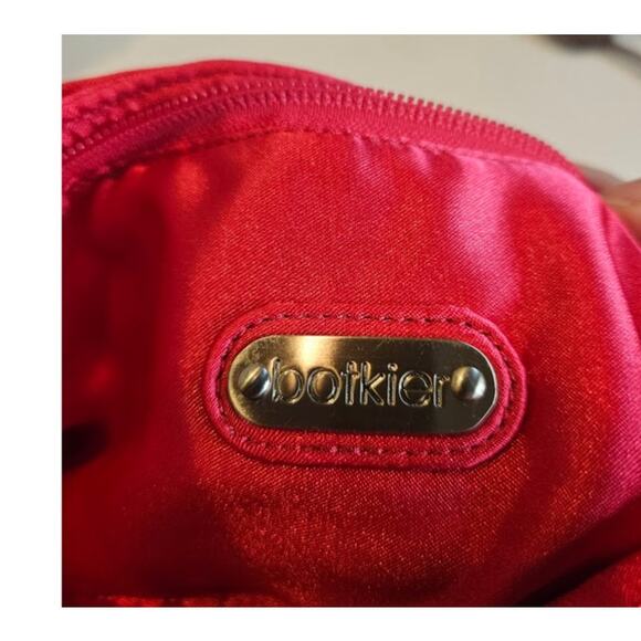 Botkier Wristlet Clutch Hot Pink Satin Fancy Purse Silver accents 11.5" x 5" Eve - Picture 6 of 10